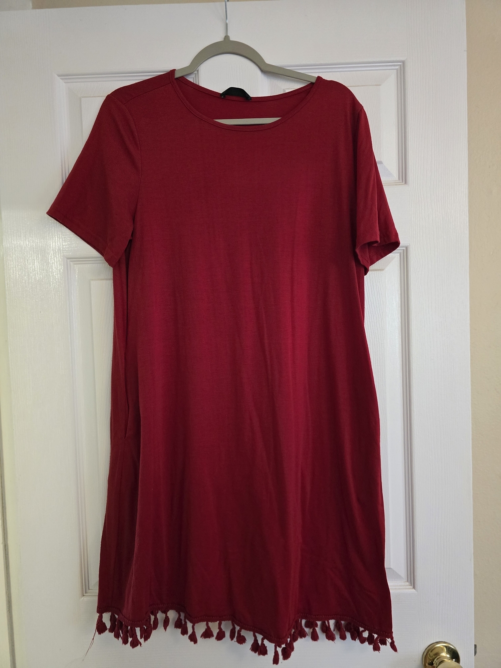 SHEIN Burgundy Short Sleeve Dress